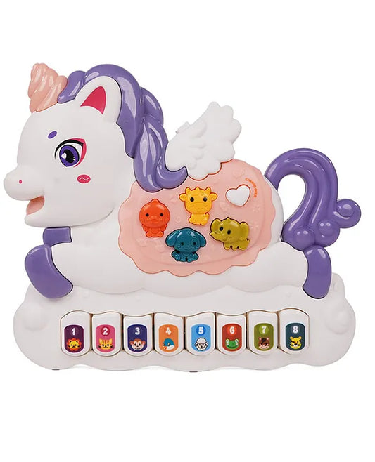Unicorn Musical Piano Keyboard With Lights & Animal Sounds - Multicolor